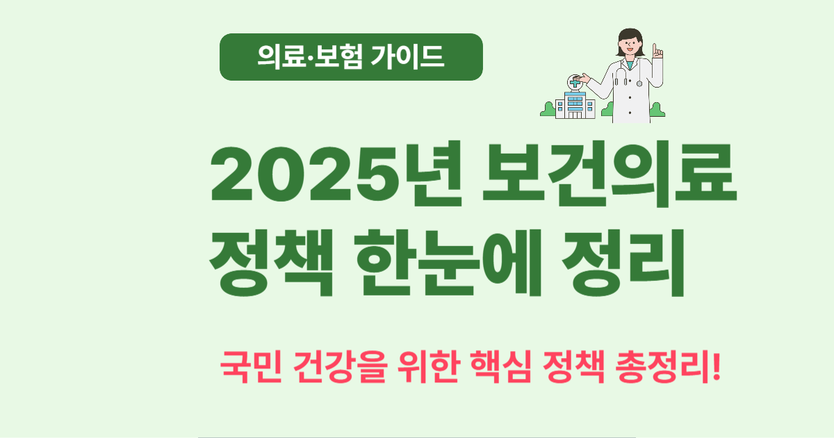 2025년 보건의료 정책 총정리 – 국민 건강을 위한 변화의 시작