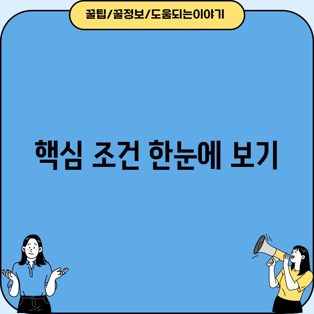 핵심 조건 한눈에 보기