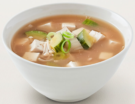 한국의 떡 종류 도토리떡-된장국
