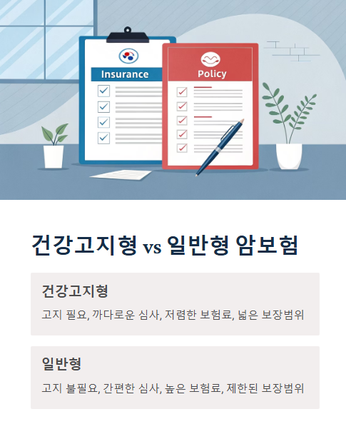 건강고지형과 일반형 암보험 차이