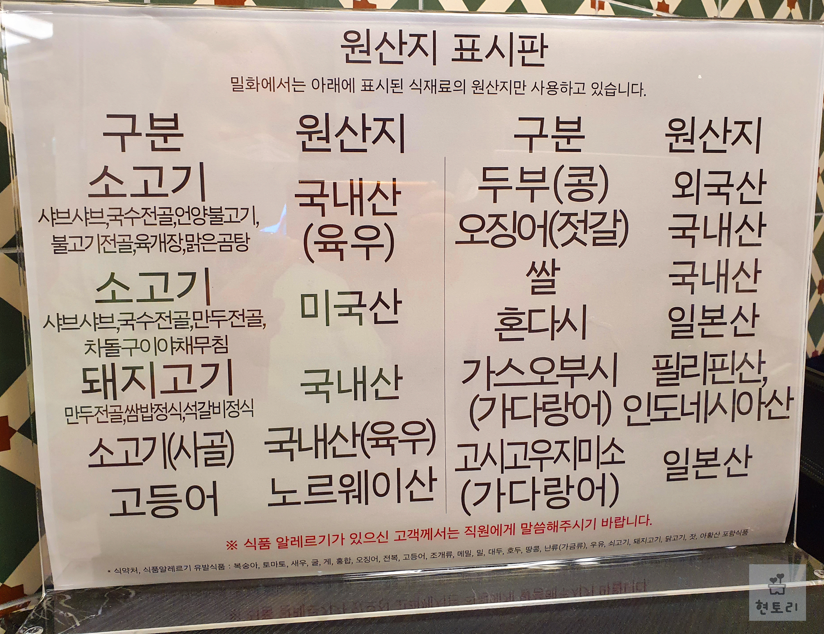 원산지표시판