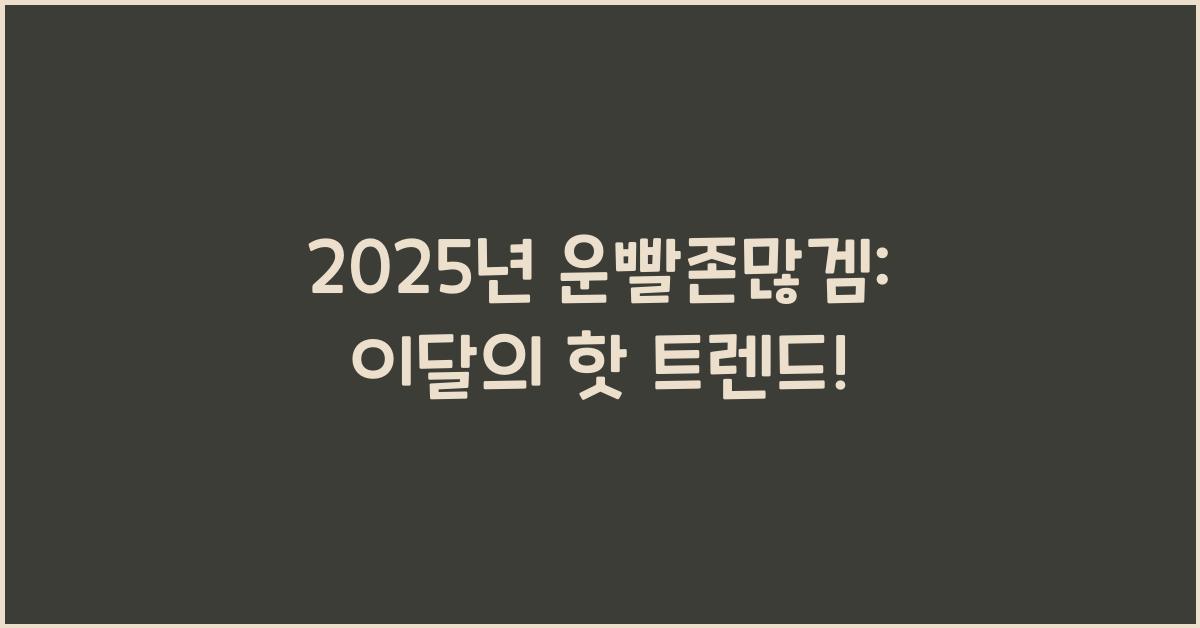 2025년 운빨존많겜