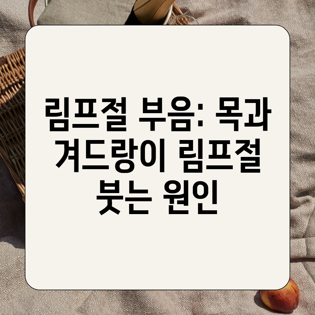 림프절 부음 목과 겨드랑이 림프절 붓는 원인