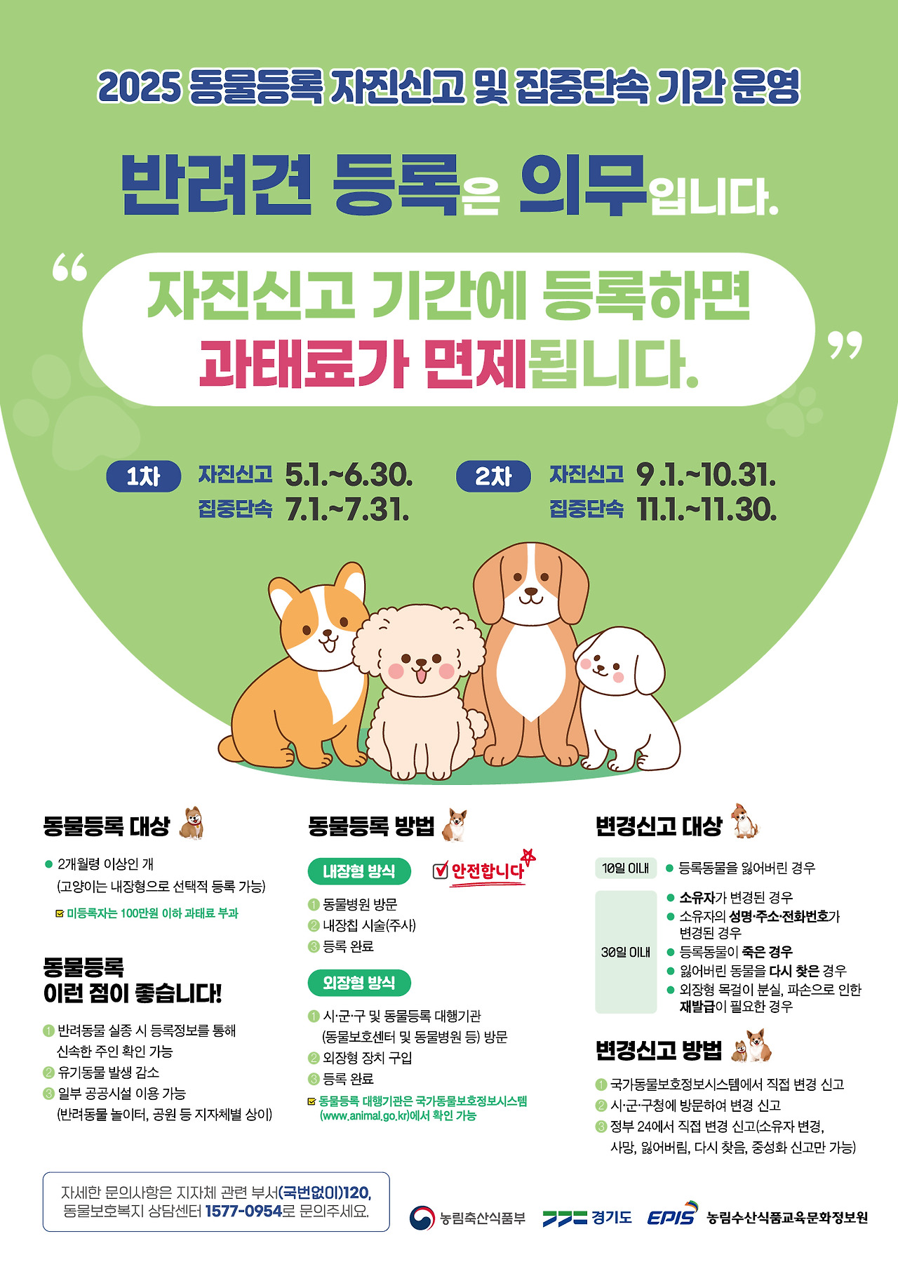 김포시, 상반기 동물등록 자진신고 및 집중단속 기간 운영 김포시, 상반기 동물등록 자진신고 및 집중단속 기간 운영