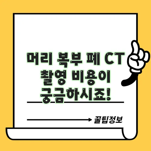 머리 복부 폐 CT 촬영 비용이 궁금하시죠!