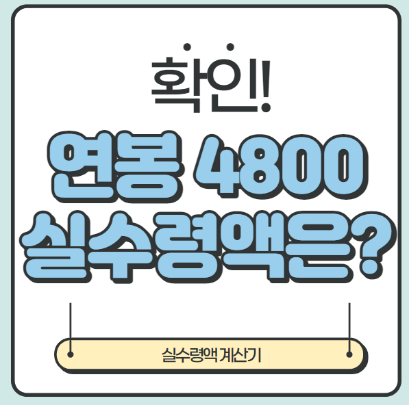  2021 연봉 4800 실수령액 확인하기! 올해 내 월급은 얼마?