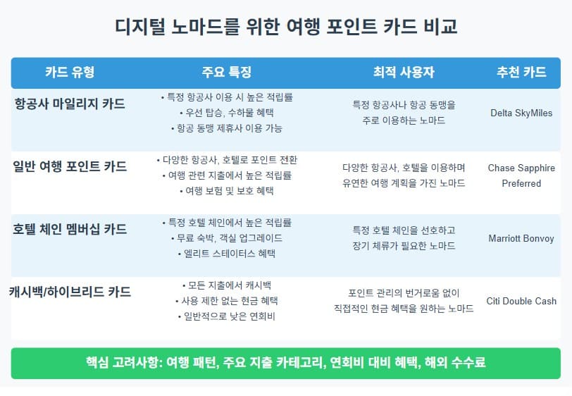 디지털 노마드를 위한 여행 포인트 카드 비교