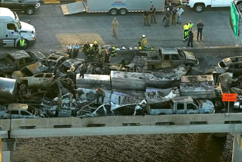 미 루이지애나 &#39;슈퍼안개&#39;로 158대 차량 연쇄 추돌 사고...최소 7명 사망 VIDEO: At least 7 dead in massive vehicle crashes in Louisiana caused by &#39;superfog&#39;