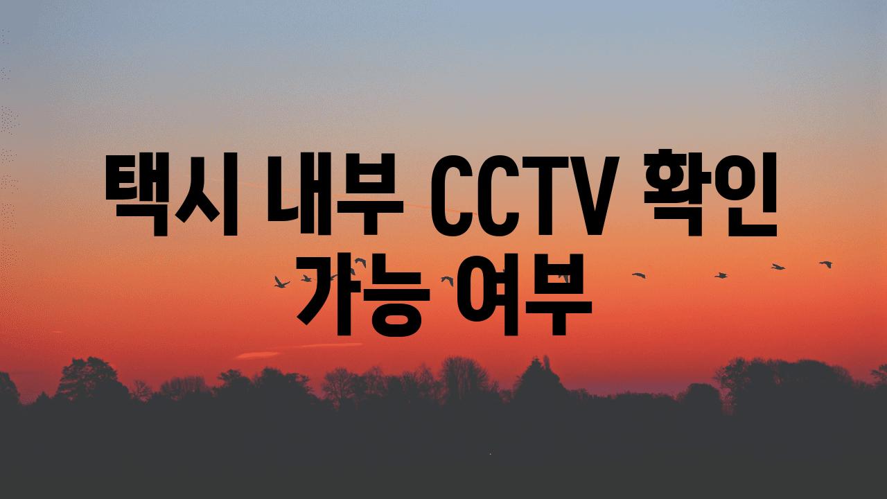 택시 내부 CCTV 확인 가능 여부