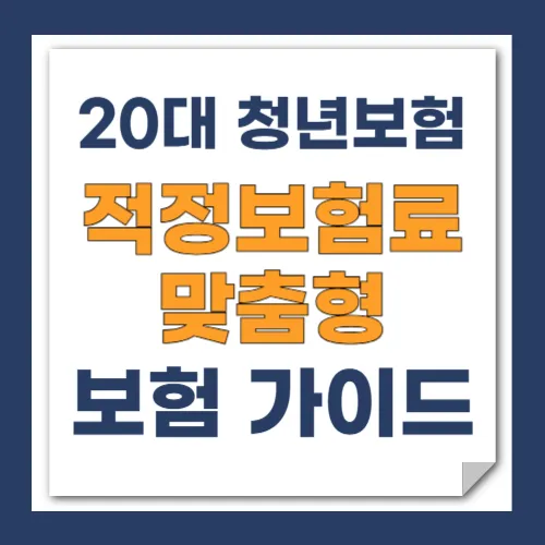 20대 청년보험 적정 보험료와 맞춤형 보험 가이드
