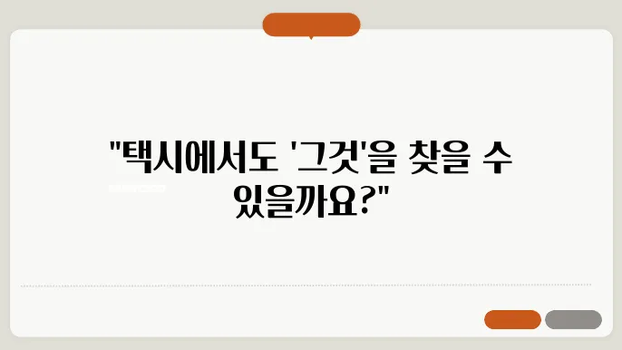 택시에서 잃어버린 분실물 찾는 법
