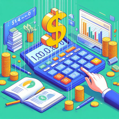 그래프와 큰 달러 기호가 함께 있는 계산기