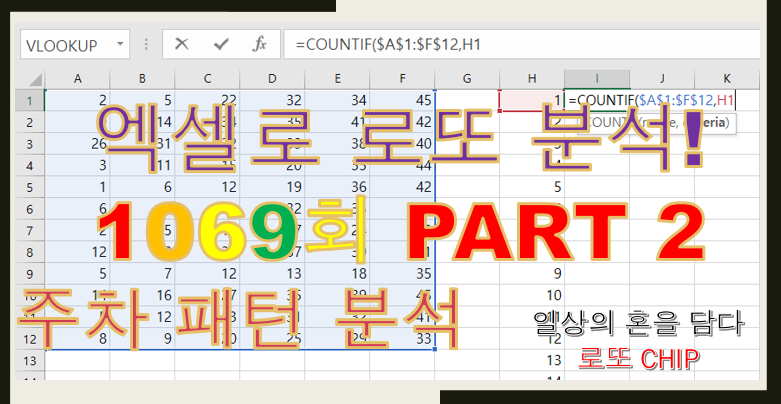  로또 1069회 예상번호 분석 (주차패턴 분석)