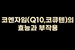  코엔자임 Q10, CoQ10, 코큐텐의 효능과 부작용