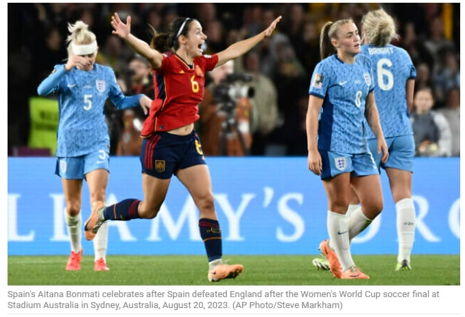 스페인&#44; 잉글랜드 1-0으로 꺾고 첫 여자 월드컵 축구 우승 VIDEO: Spain beat England 1-0 to win Women&#39;s World Cup final