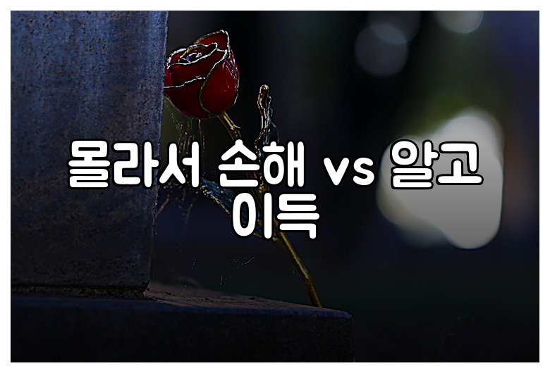 몰라서 손해 vs 알고 이득