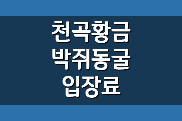 동해 천곡황금 박쥐동굴 입장료&#44; 이용시간&#44; 주차장 요금