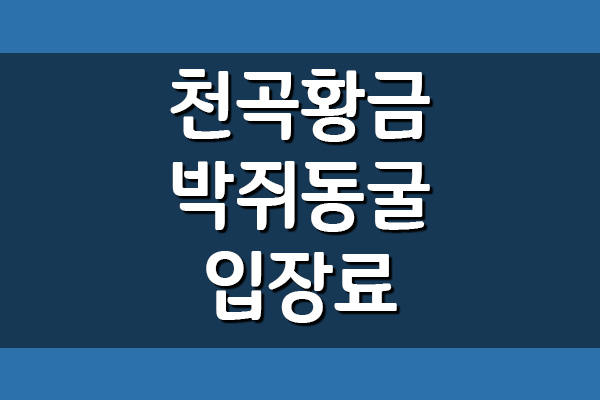  동해 천곡황금박쥐동굴 입장료, 이용시간, 주차장 요금