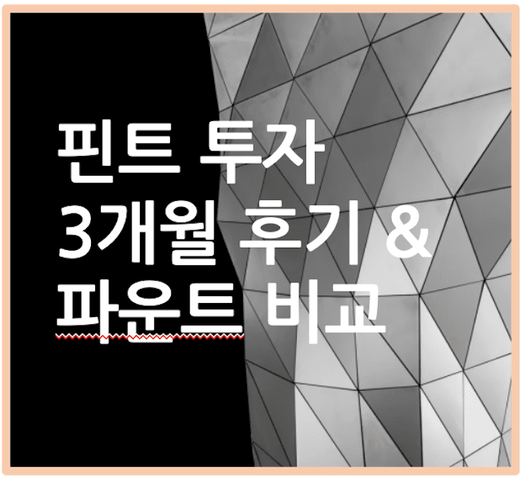 포스팅 제목_ 핀트 투자 3개월 후기& 파운트 비교