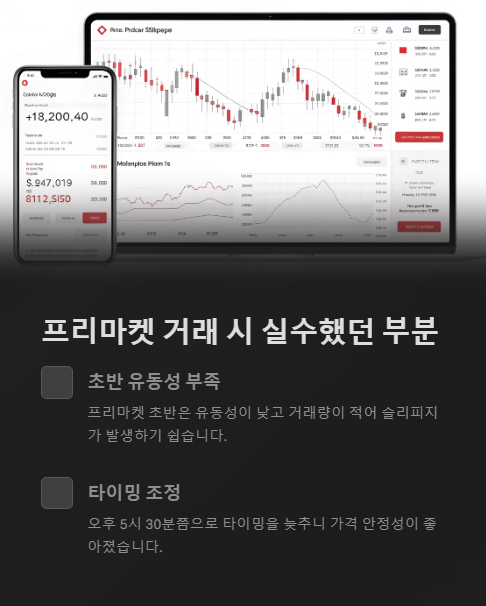프리마켓 거래 시 실수했던 부분