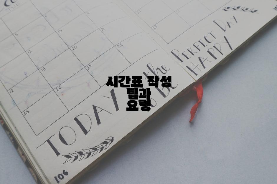 시간표 작성 팁과 요령