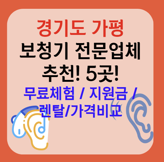 가평 보청기 잘하는곳 추천 5곳ㅣ노인지원금ㅣ가격비교사이트ㅣ무료체험 렌탈