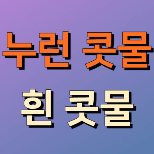 누런 콧물 흰 콧물 차이