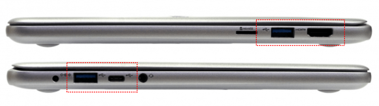 노트북 USB HDMI 단자