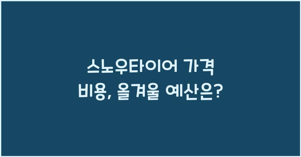 스노우타이어 가격 비용