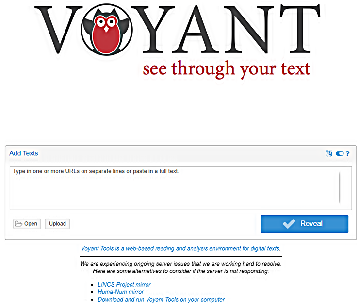 voyant tools 메인 화면