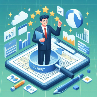 데이터 위에 올라선 성공적인 비즈니스 남성