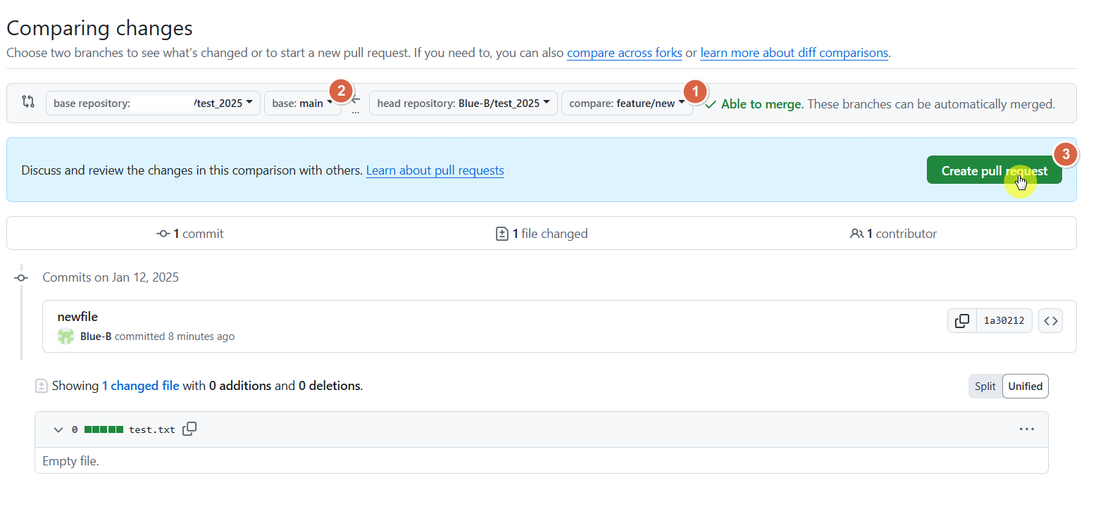 create pull requests 이미지