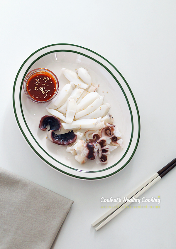 갑오징어숙회, 갑오징어손질법과 22