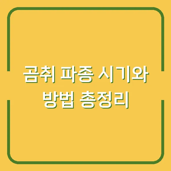 곰취 파종 시기와 방법 총정리