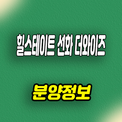  힐스테이트 선화 더와이즈 미분양아파트 선화동 현대건설 줍줍 타입별 분양가 모델하우스 위치