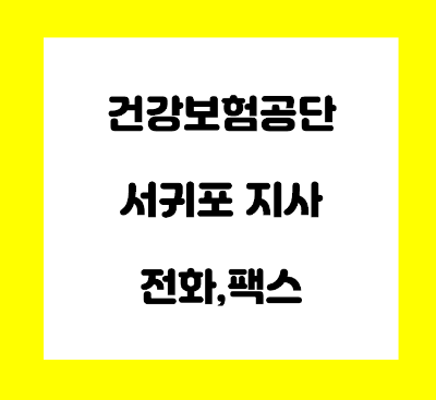  건강보험공단 서귀포지사 전화번호