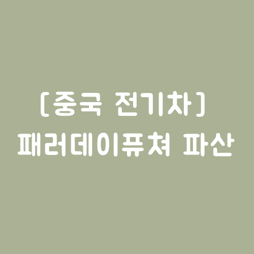  [FFIE] 중국 전기차 기업, 파산의 길로