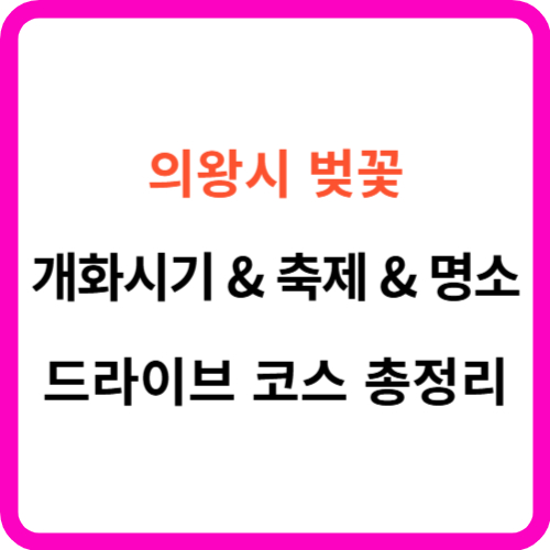 의왕 벚꽃 개화시기 축제 명소 드라이브 코스 썸네일