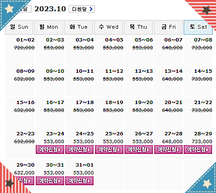  1박 2일 골프패키지 가격, 날씨: 남해아난티CC, 사우스케이프CC, 파인비치CC, 포라이즌CC (10월 23일 기준)