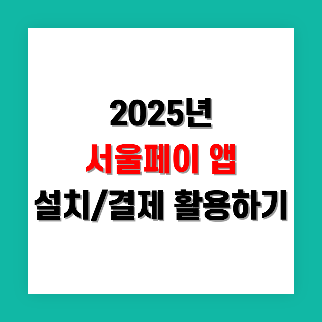 서울페이플러스 앱 설치부터 결제까지 100% 활용법