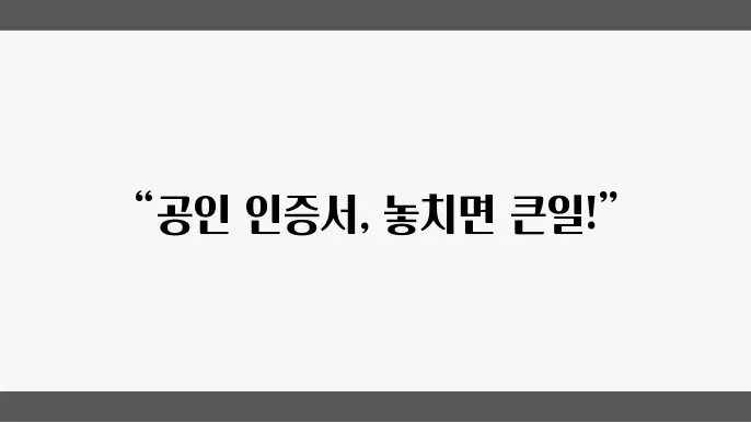 공인 인증서 갱신 방법