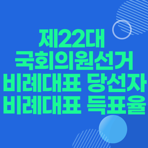 제22대 국회의원선거 비례대표 득표율 당선자