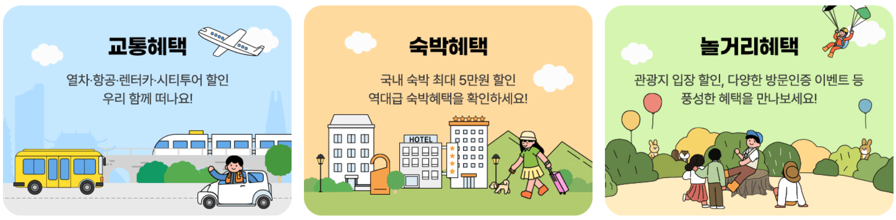 6월 여행가는 달 (교통&#44; 숙박&#44; 레저 할인)