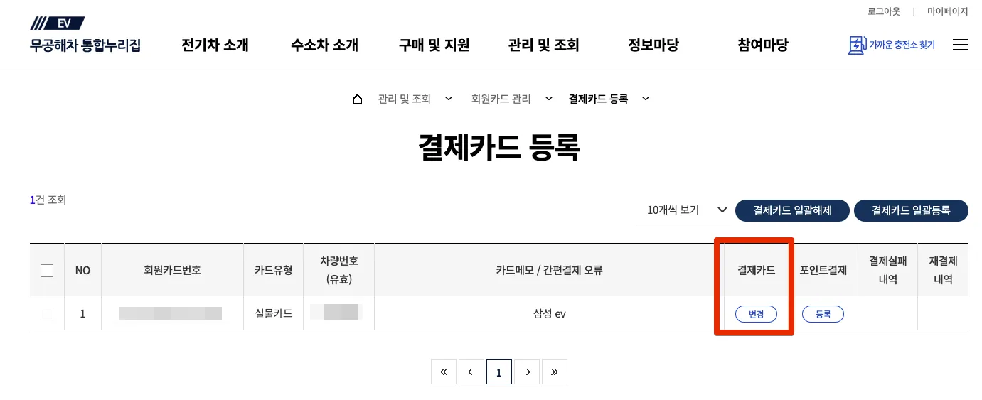 환경부 전기차 충전카드 신청&#44; 발급&#44; 결제 카드 등록 무공해차 통합누리집5