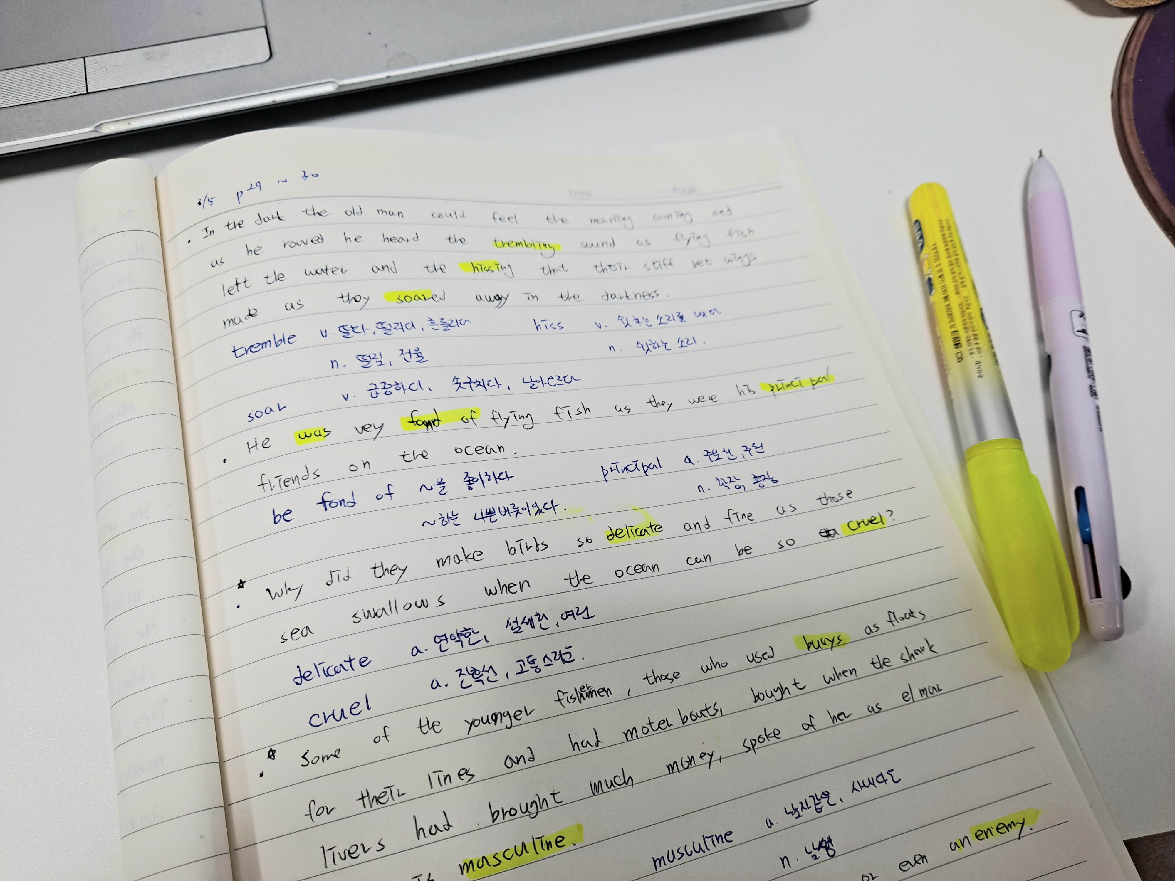  The old man and the sea 원서읽기 9일차, 오늘은 좀 어렵네!