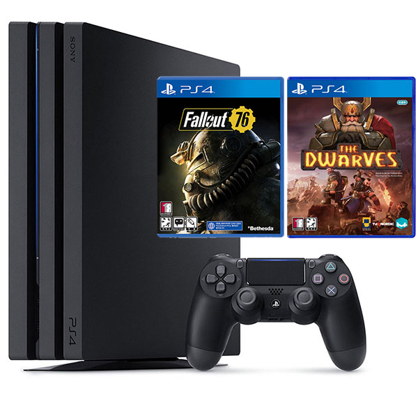  최저가 마지막물량 PS4 - 소니 PS4 프로 본체 7218 1TB 제트블랙 + 드워프 한글판 + 폴아웃76 한글판, 단일 상품