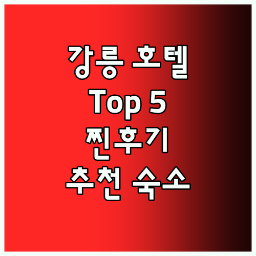 강릉 호텔 고민 끝! 찐후기 기반 추