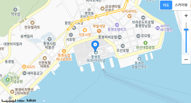 통영항여객선터미널 위치 및 주차장