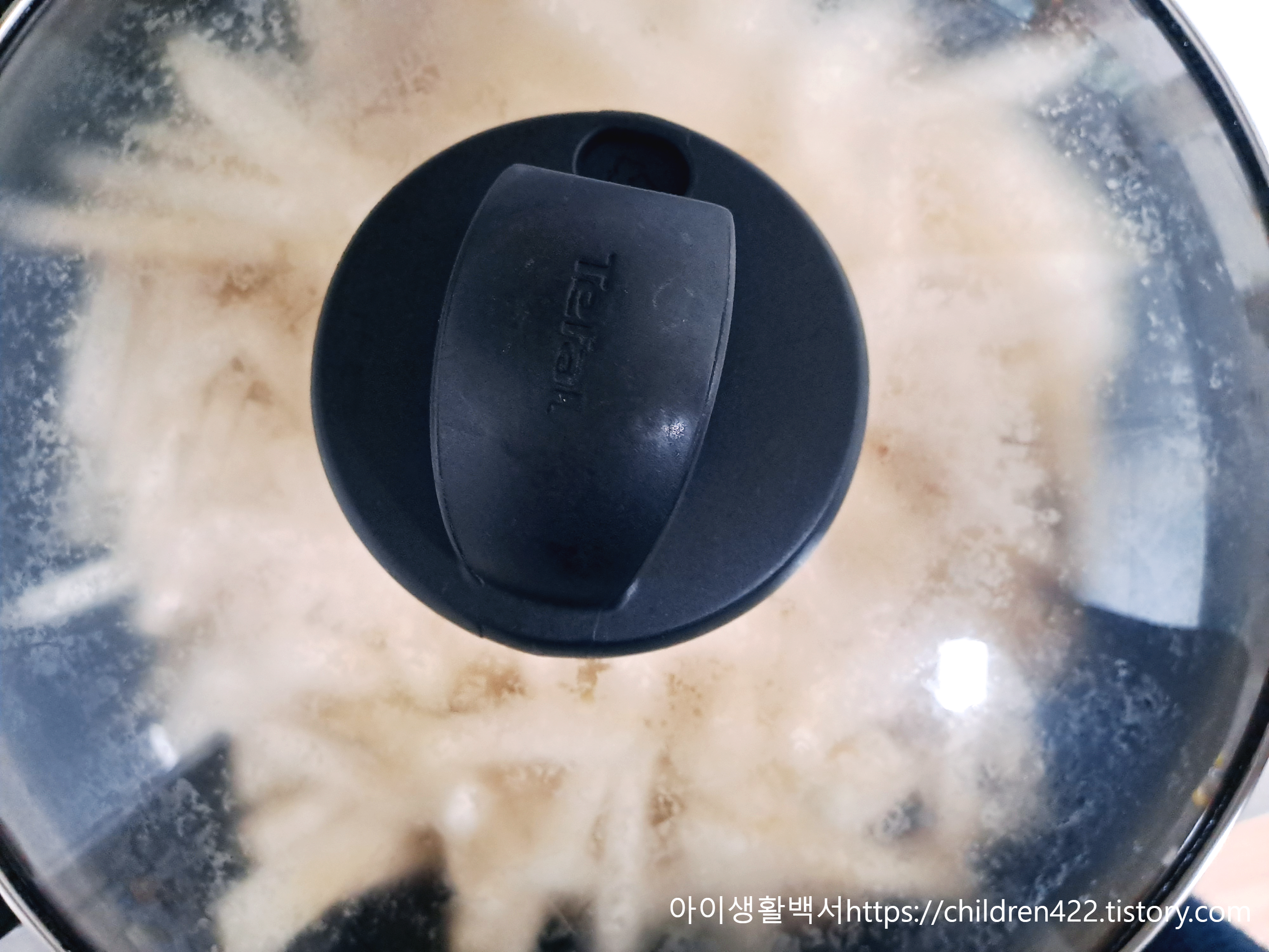 골고루 섞어준 후 10분 정도 뚜껑 닫고 쪄주기