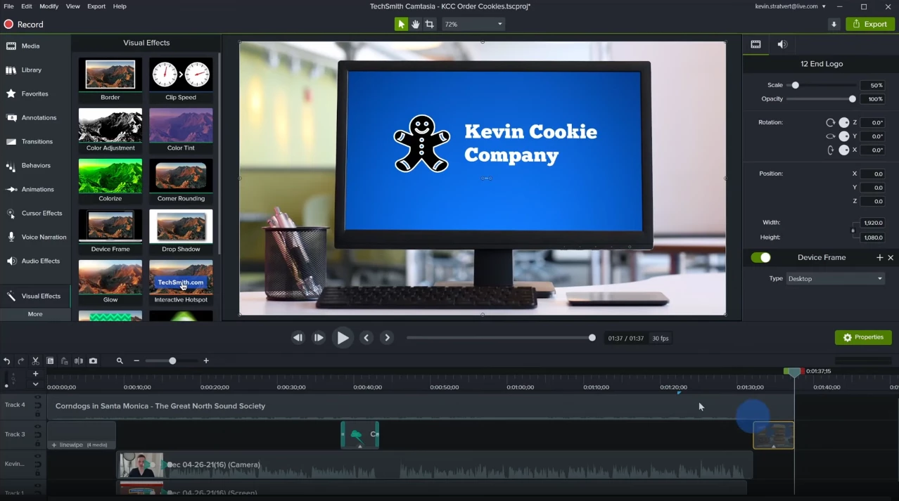 camtasia create timeline